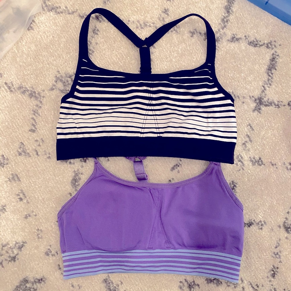 Two Athleta sports bras